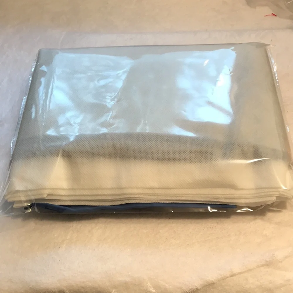 NWOT. Blue Bedskirt and Sham. Queen